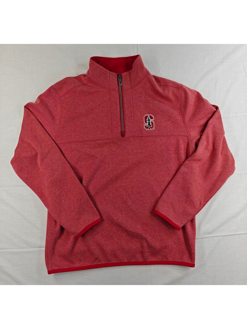 Tommy Bahama Stanford University Red Quarter-Zip Pullover Sweatshirt, Medium
